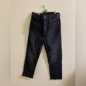 GAP Women's Cheeky Straight Sky High‎ Black Jeans Raw Hem 28 | 6R